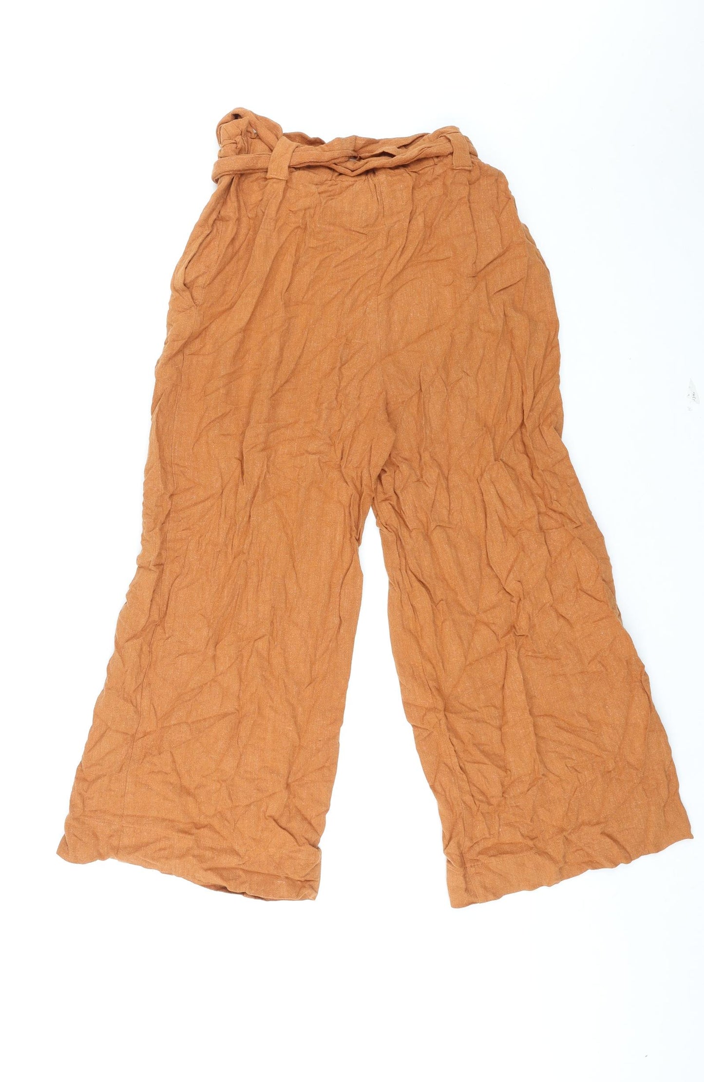 New Look Womens Orange Viscose Trousers Size 8 L23 in Regular Buckle