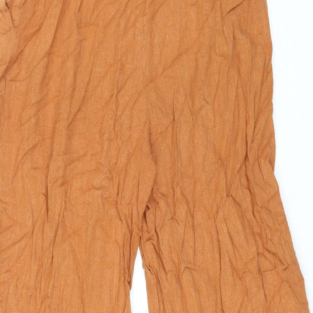 New Look Womens Orange Viscose Trousers Size 8 L23 in Regular Buckle