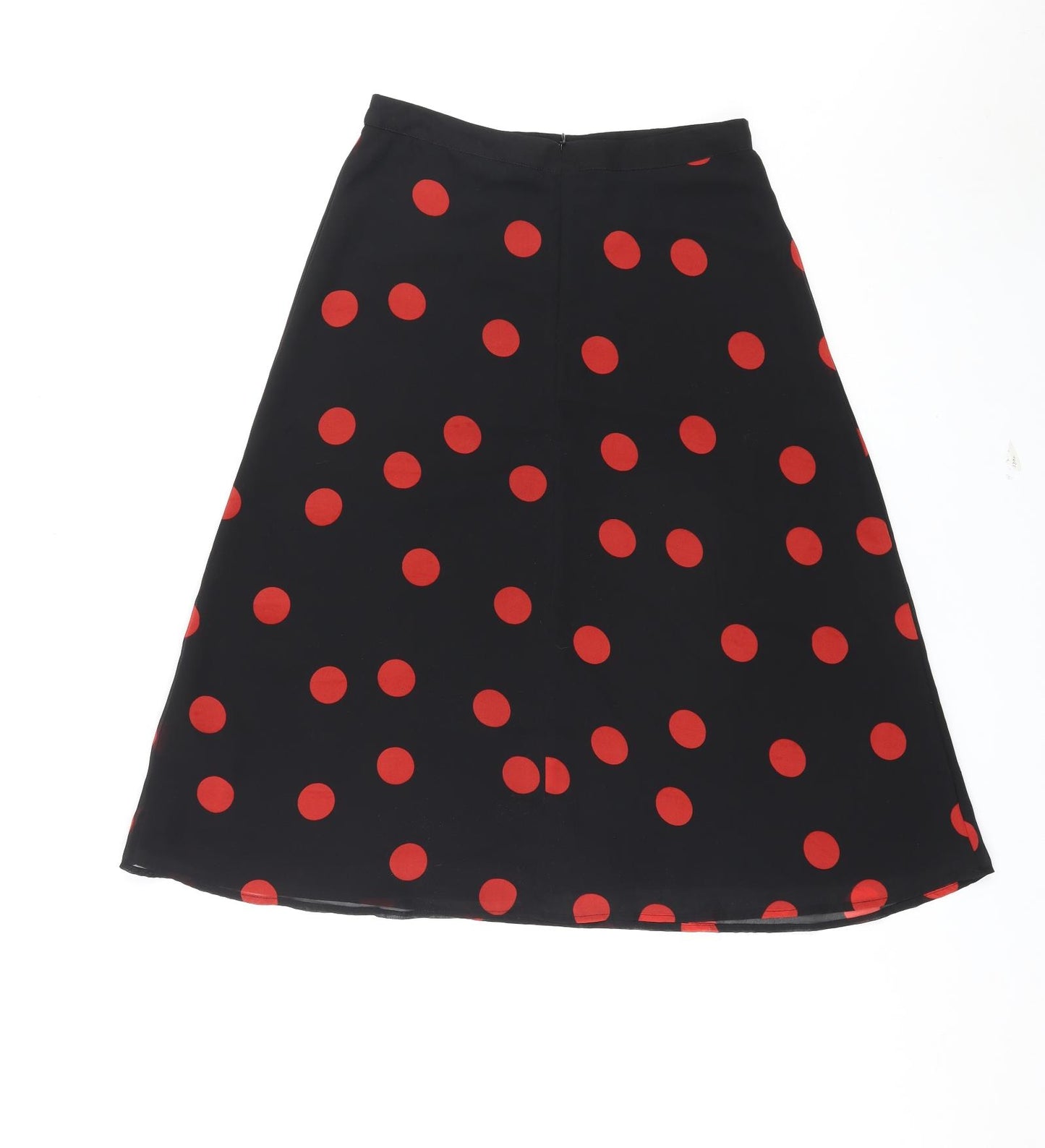 Sosandar Womens Black Polka Dot Polyester A-Line Skirt Size 12 Zip