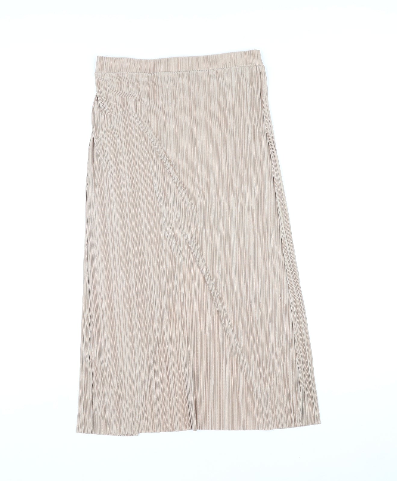 Topshop Womens Beige Polyester Pleated Skirt Size 8