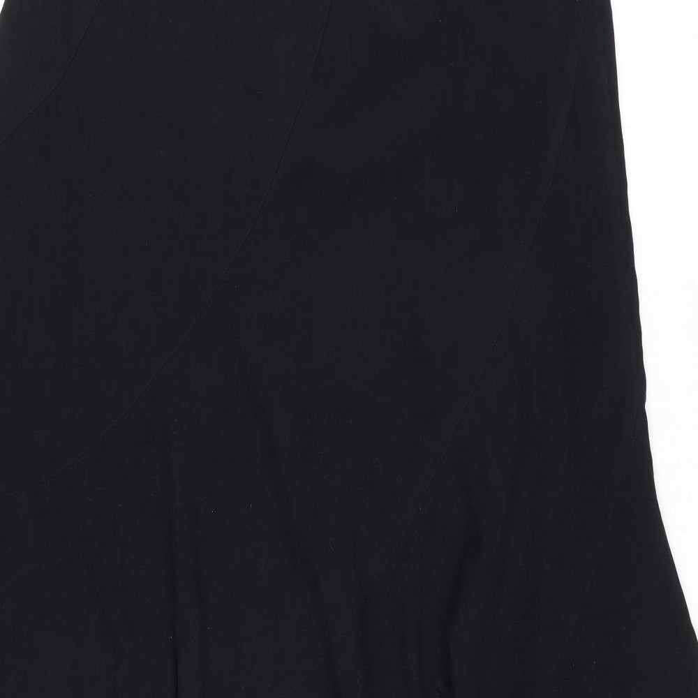 NEXT Womens Black Polyester Swing Skirt Size 16 Zip