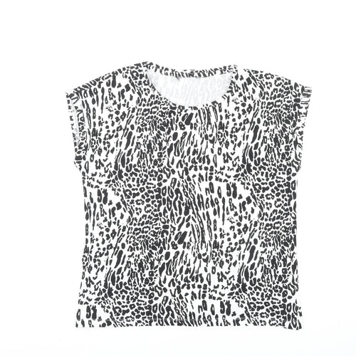 Dorothy Perkins Womens Multicoloured Animal Print Cotton Basic T-Shirt Size 16 Round Neck - Leopard Print