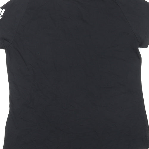 adidas Womens Black Polyester Basic T-Shirt Size L V-Neck - Euro 2020, UEFA