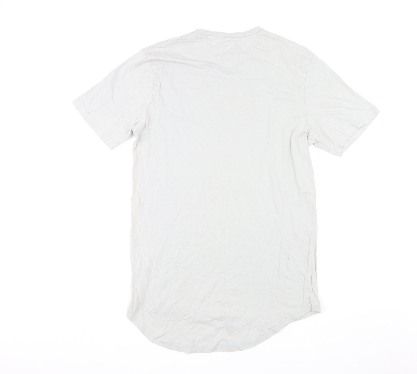 Zara Mens Grey Cotton T-Shirt Size XL Crew Neck