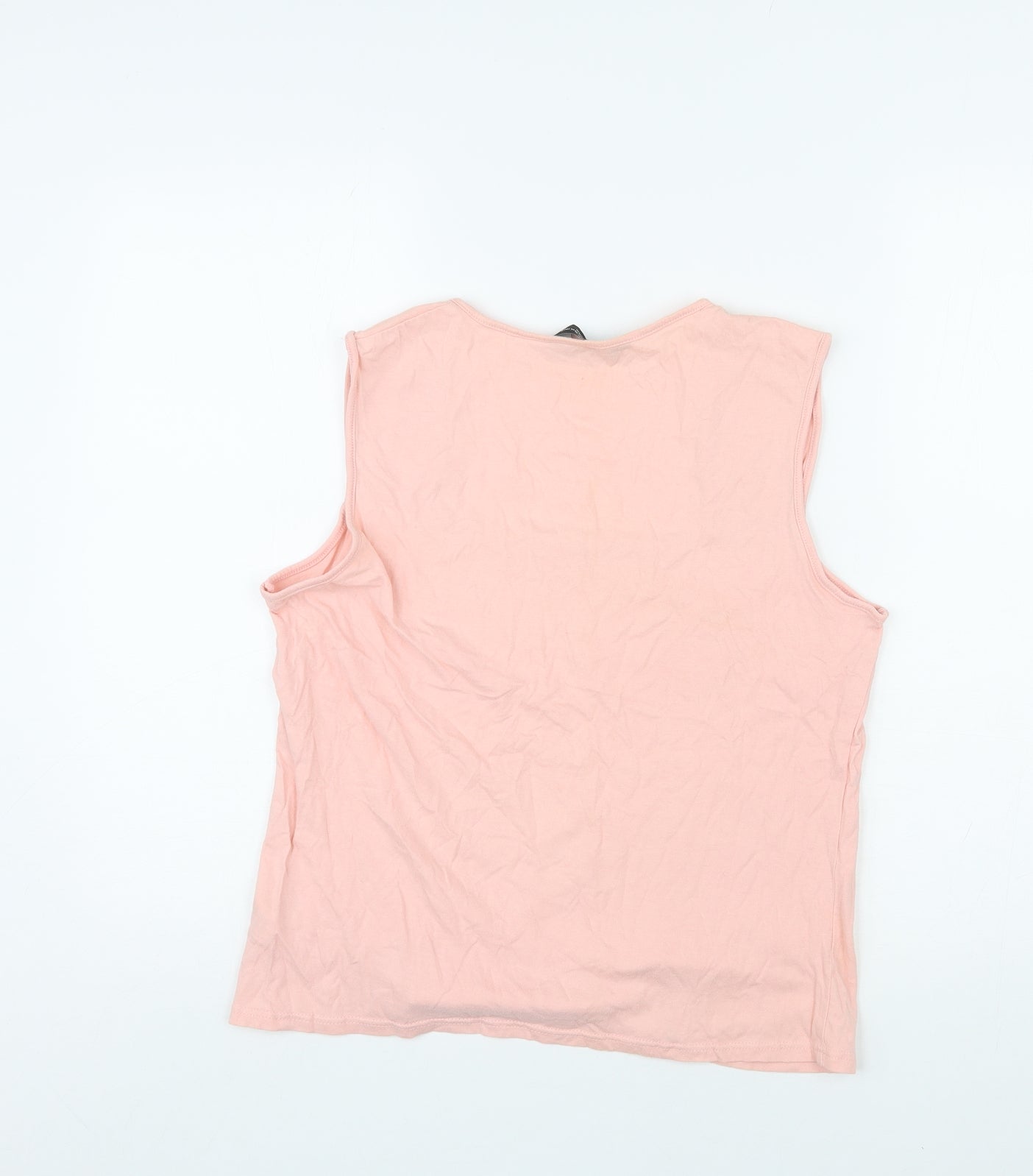 Dorothy Perkins Womens Pink Cotton Basic Tank Size 18 Square Neck