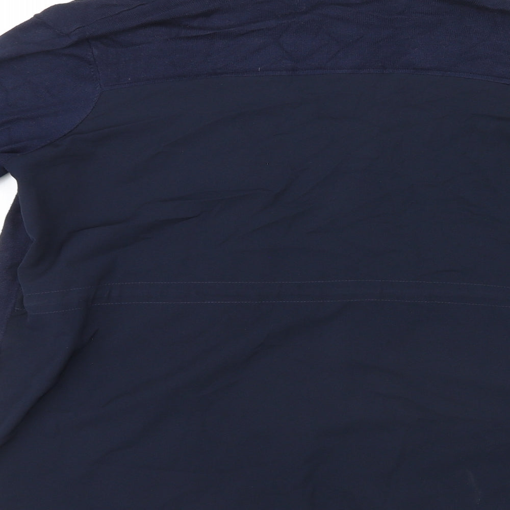 Retrology Womens Blue V-Neck Rayon Cardigan Jumper Size L