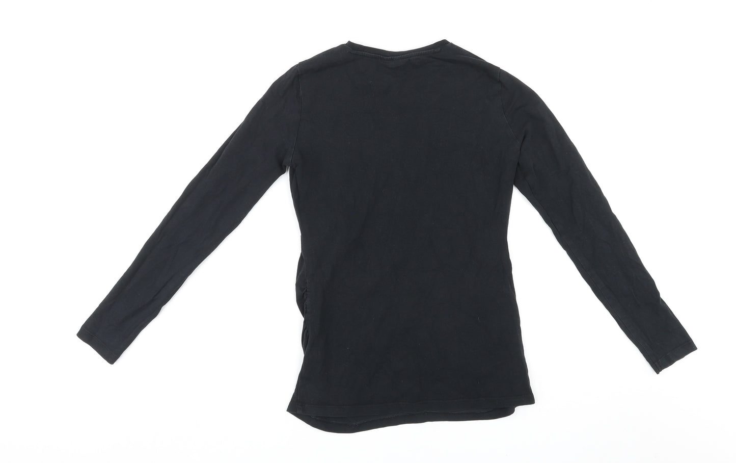 ASOS Womens Black Cotton Basic T-Shirt Size 8 Round Neck