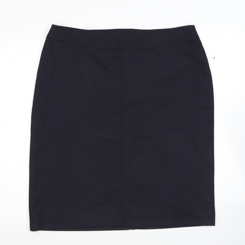 Brook Taverner Womens Black Polyester A-Line Skirt Size 18 Zip