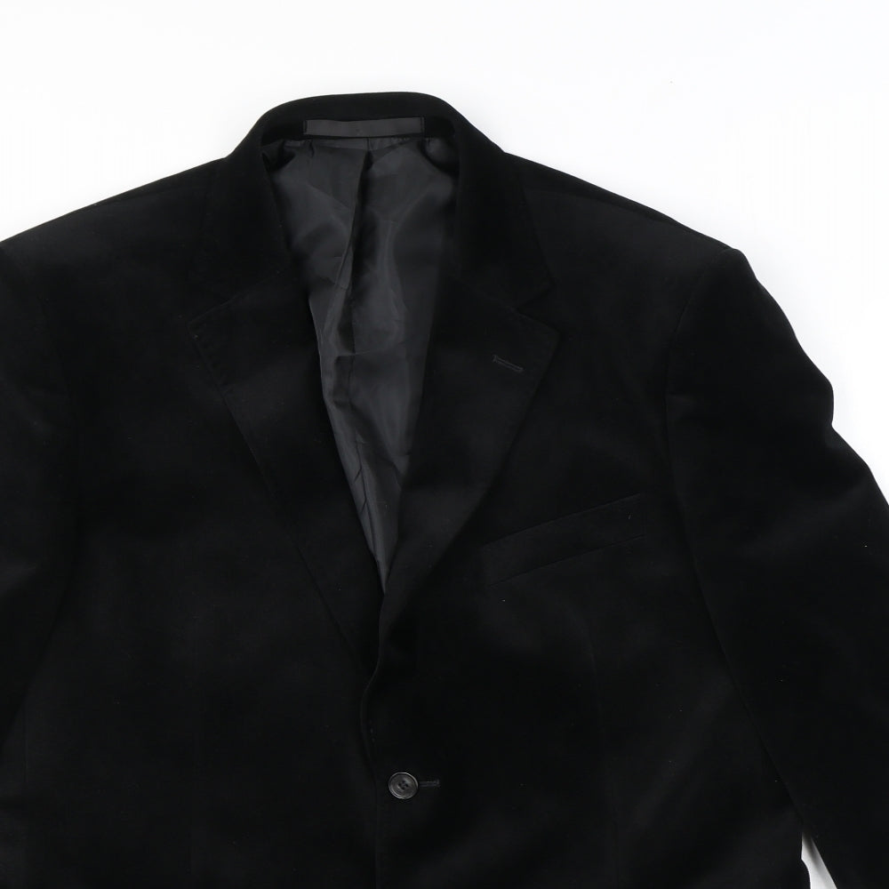 Marks and Spencer Mens Black Polyester Jacket Blazer Size 42 Regular