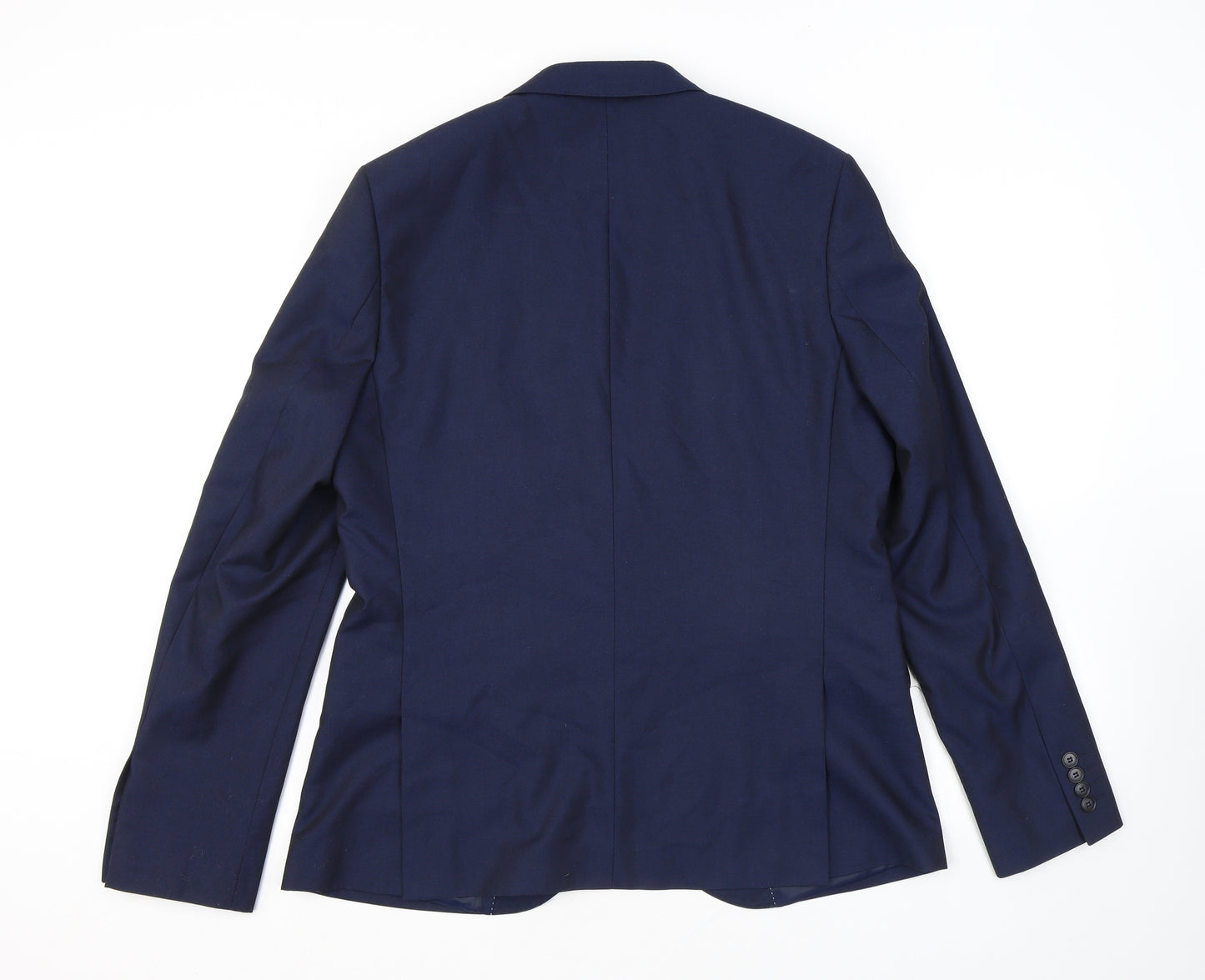 Topman Mens Blue Polyester Jacket Suit Jacket Size 42 Regular