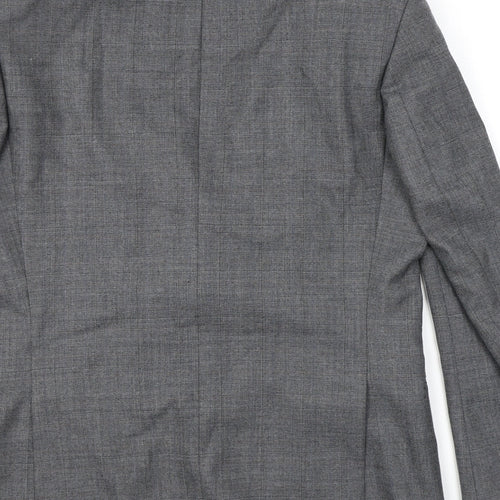 St Michael Mens Grey Check Polyester Jacket Suit Jacket Size 38 Regular