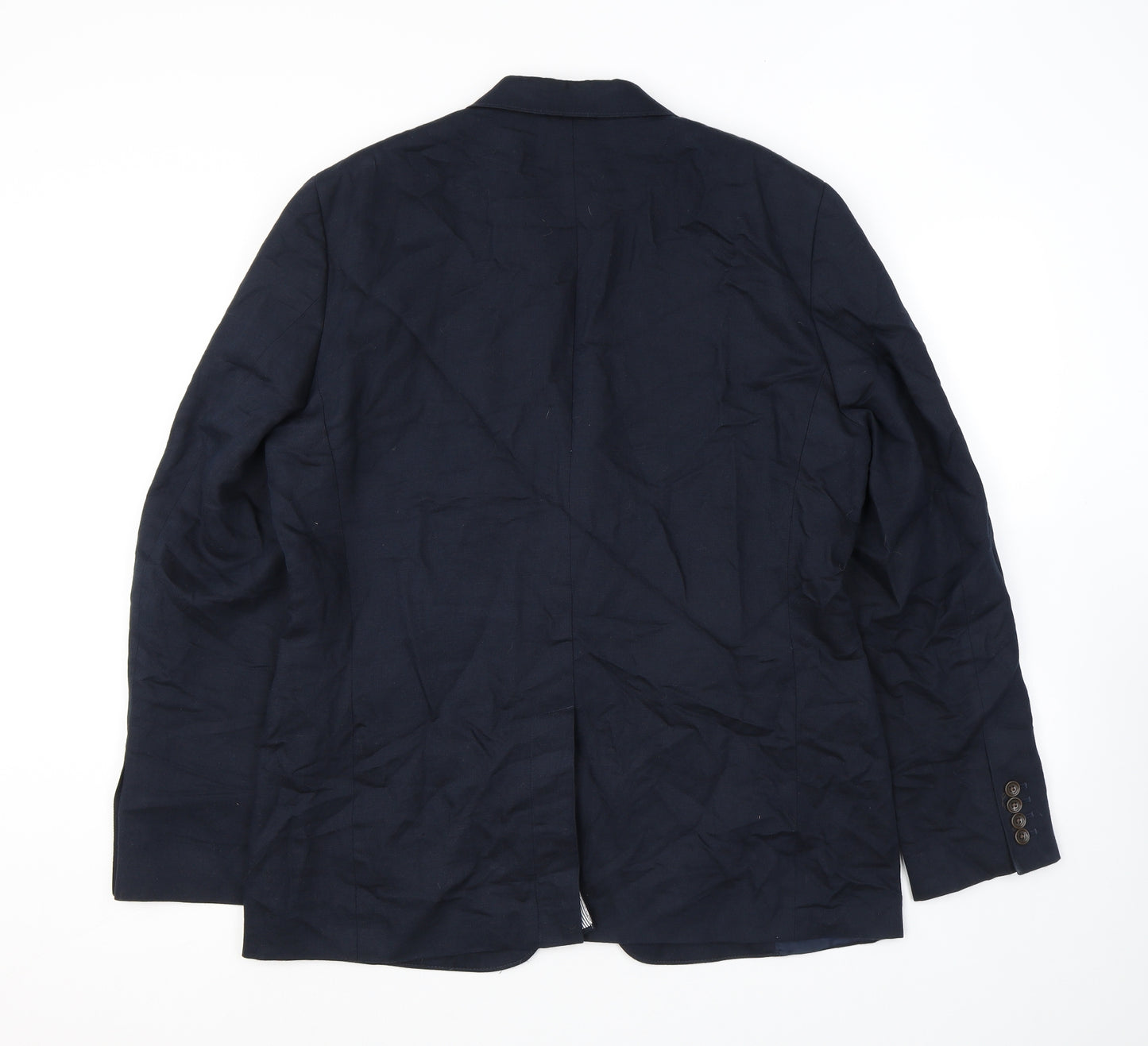 Crew Clothing Mens Blue Linen Jacket Suit Jacket Size 44 Regular