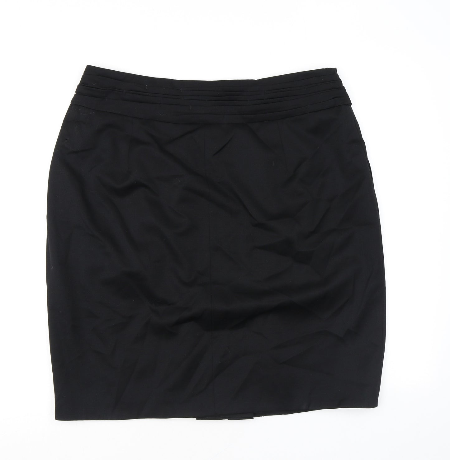 Coast Womens Black Wool A-Line Skirt Size 18 Zip