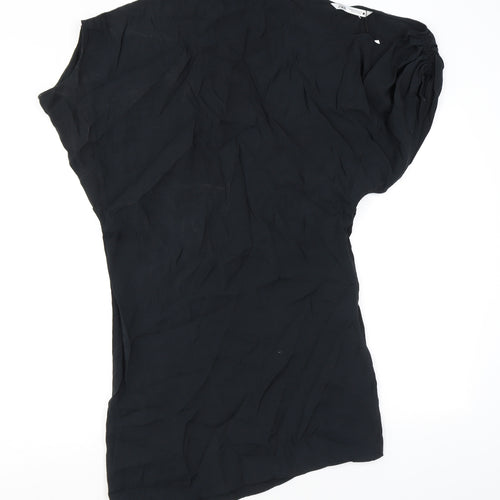 Zara Womens Black Modal Mini Size M Round Neck Pullover
