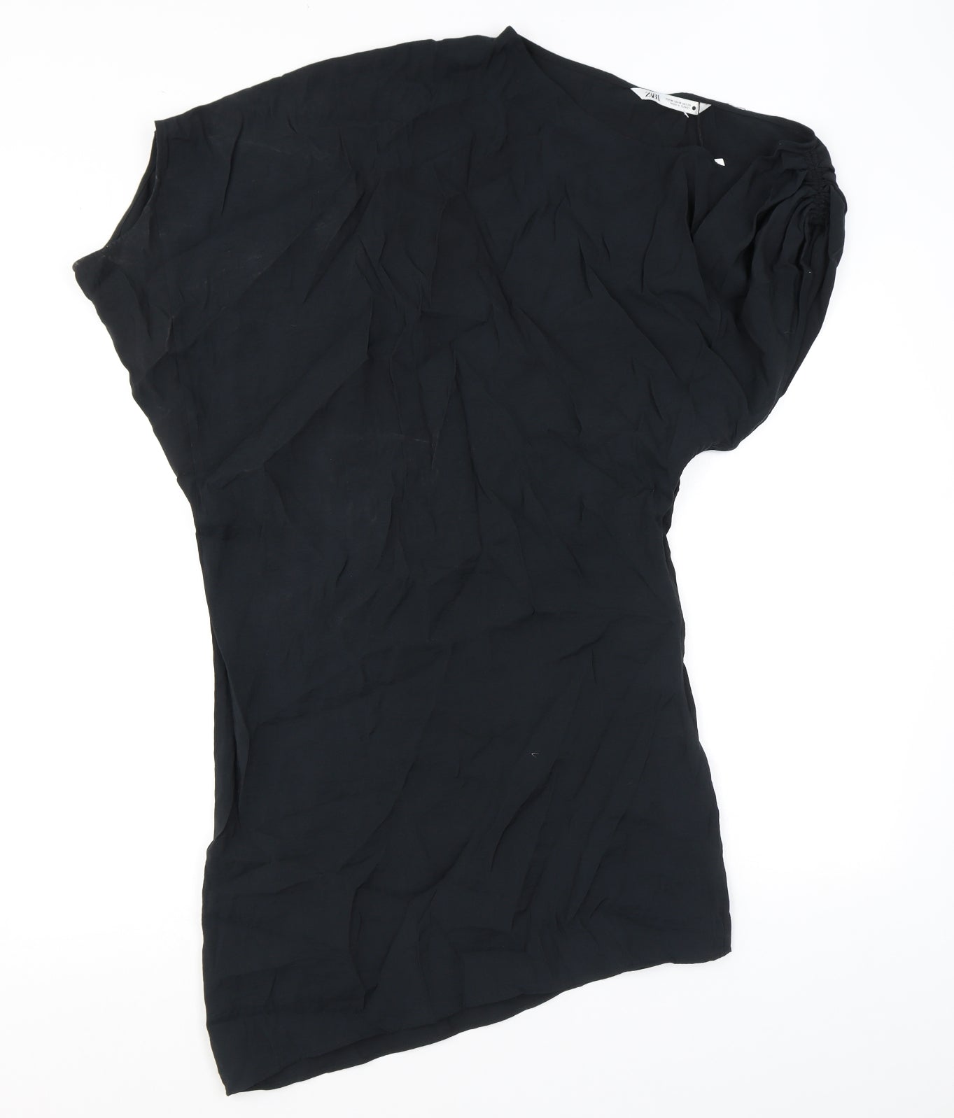 Zara Womens Black Modal Mini Size M Round Neck Pullover