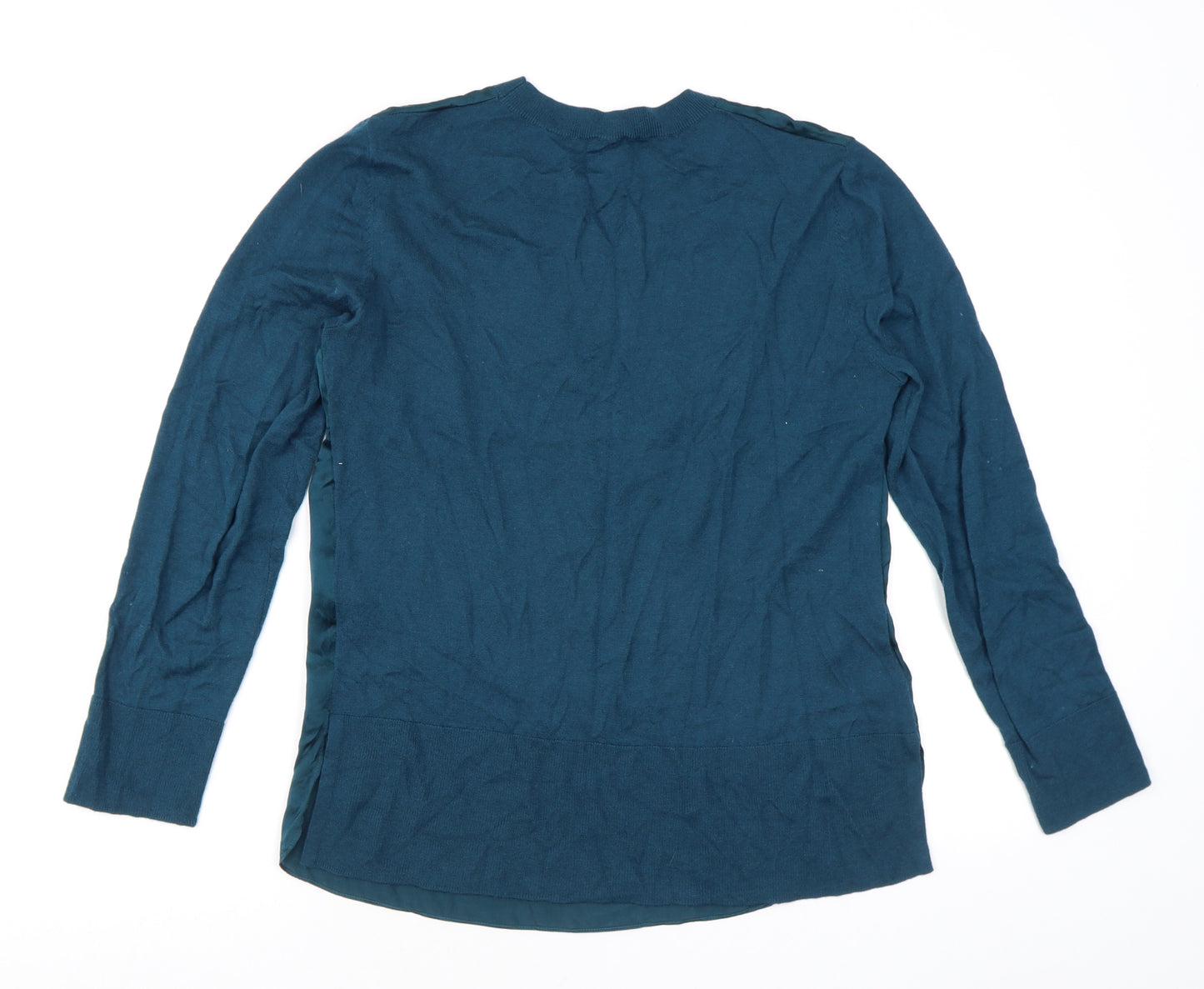 Jigsaw Womens Blue Round Neck Silk Pullover Jumper Size M
