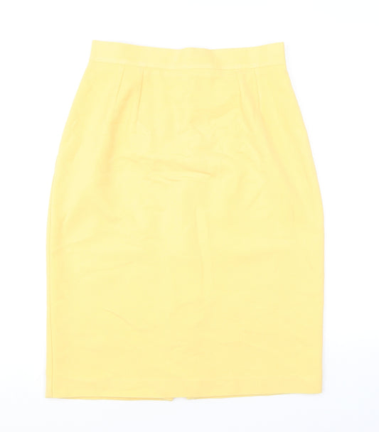 Richards Womens Yellow Polyester Straight & Pencil Skirt Size 14 Zip