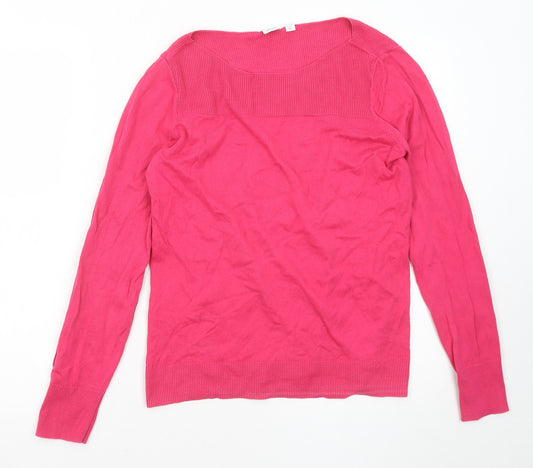 Gap Womens Pink Round Neck Acrylic Pullover Jumper Size S