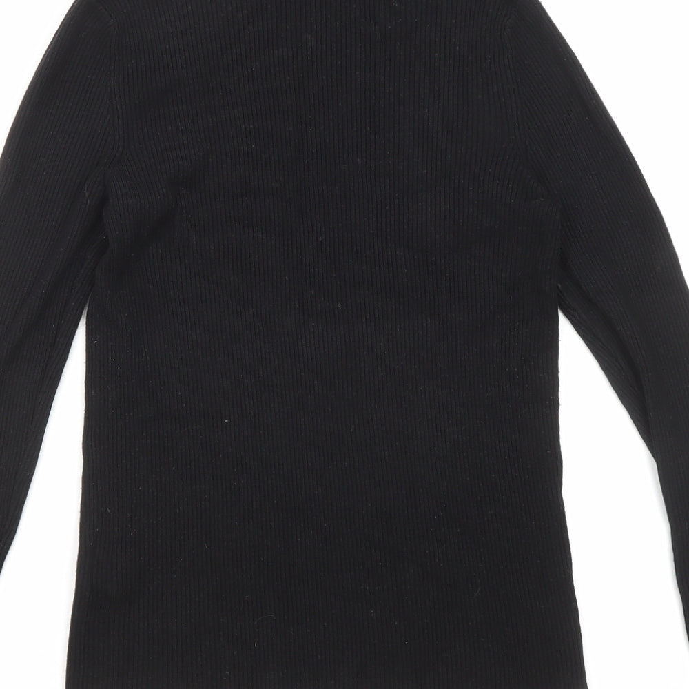 Marks and Spencer Womens Black Roll Neck Viscose Pullover Jumper Size 12