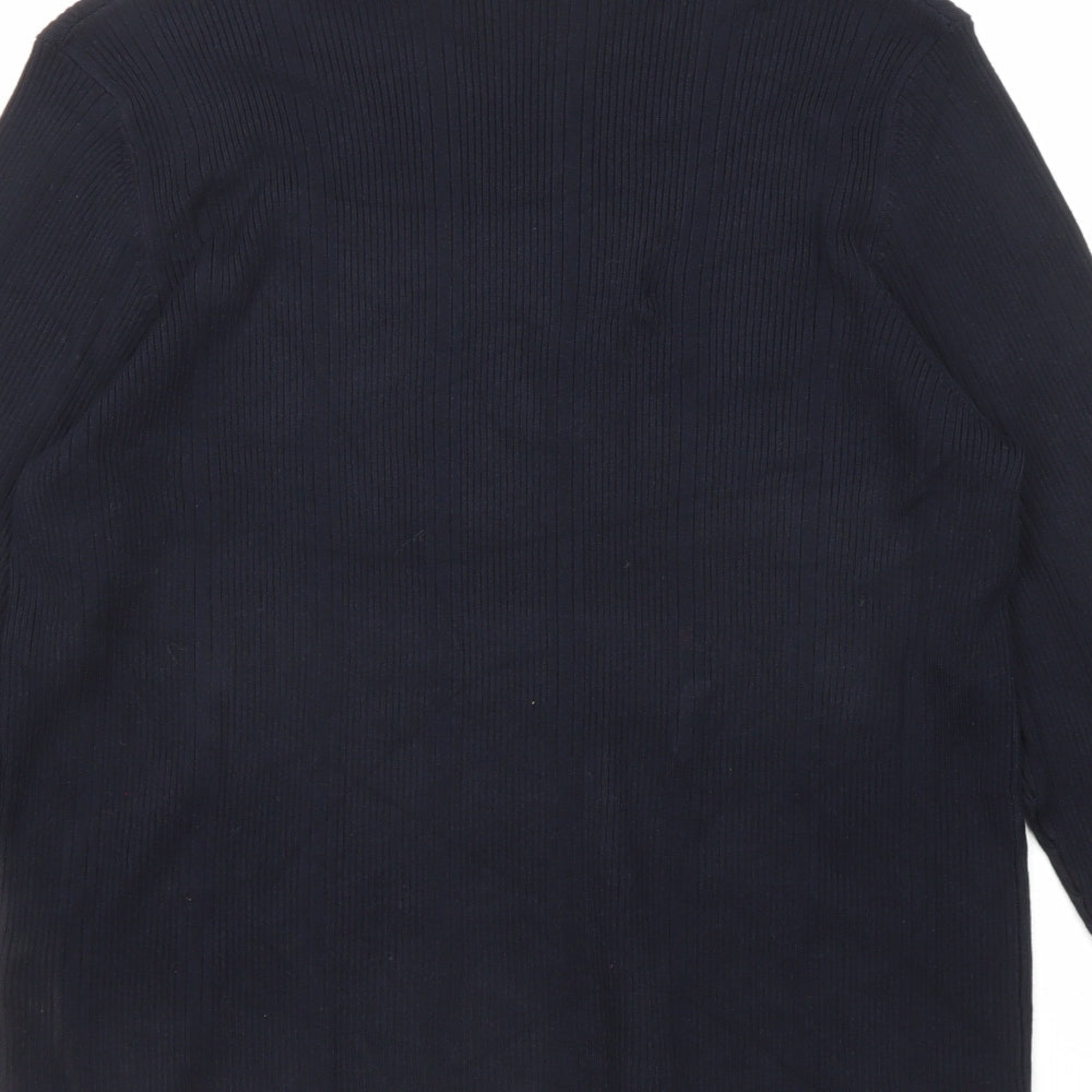 Marks and Spencer Womens Blue Roll Neck Viscose Pullover Jumper Size 18