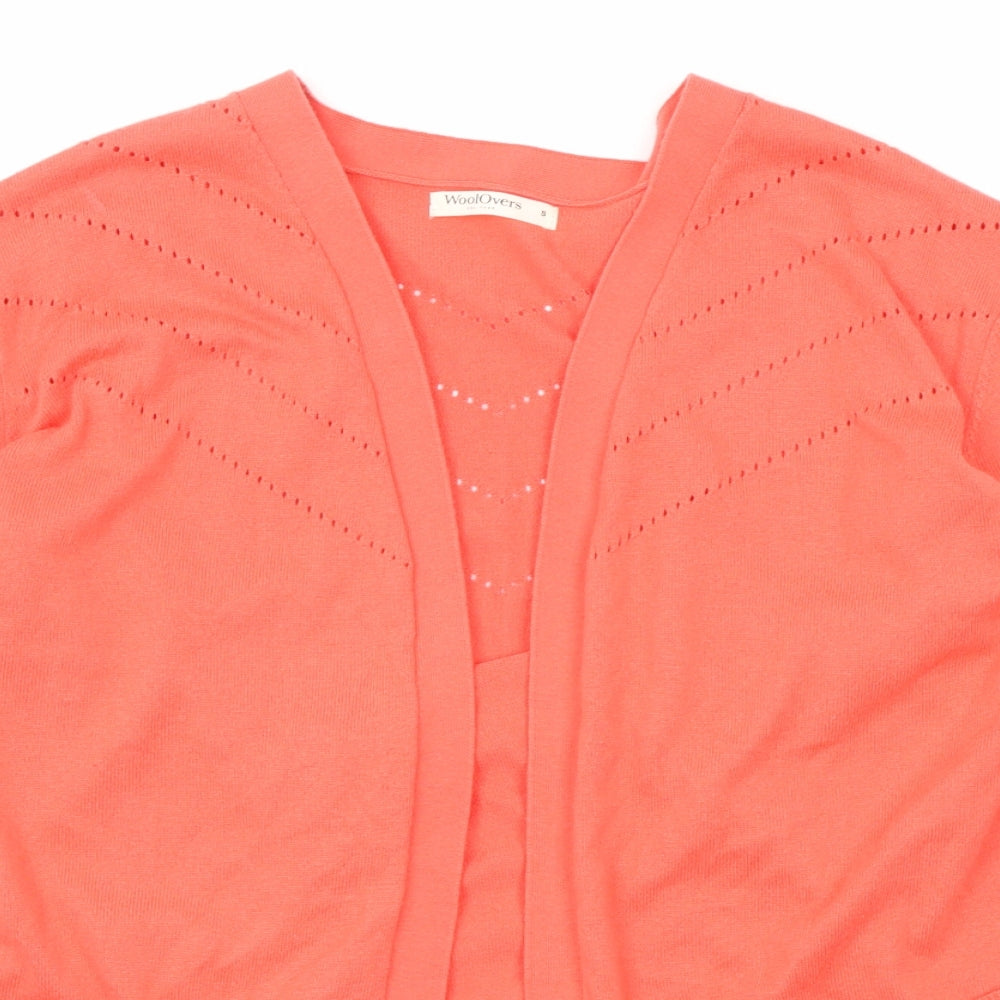 Woolovers Womens Pink V-Neck Cotton Cardigan Jumper Size S