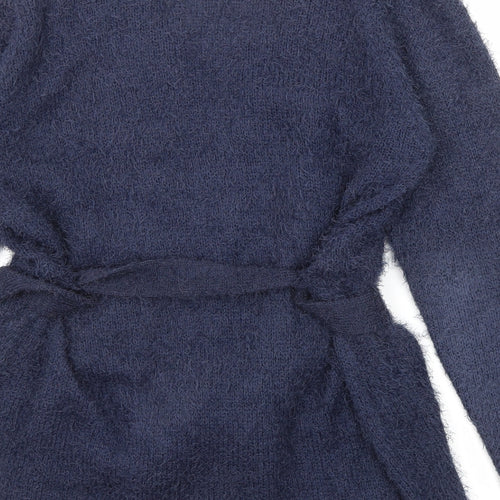 Studio Womens Blue V-Neck Polyester Cardigan Jumper Size 12