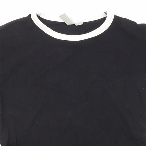 ASOS Womens Black Cotton Basic T-Shirt Size 4 Round Neck