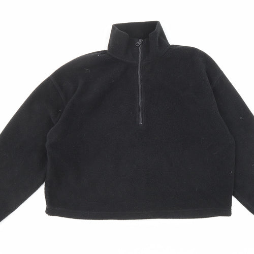 Glassons Womens Black Polyester Pullover Sweatshirt Size M Zip