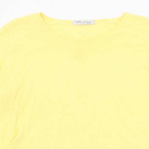David Nieper Womens Yellow Round Neck Viscose Pullover Jumper Size 18
