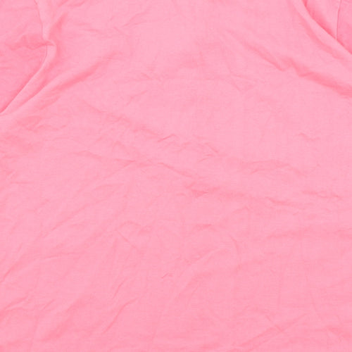 BHS Womens Pink Cotton Basic T-Shirt Size 10 Collared