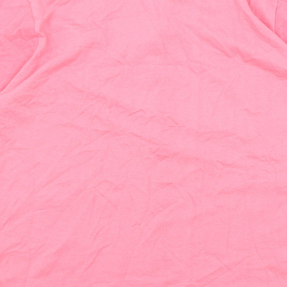 BHS Womens Pink Cotton Basic T-Shirt Size 10 Collared