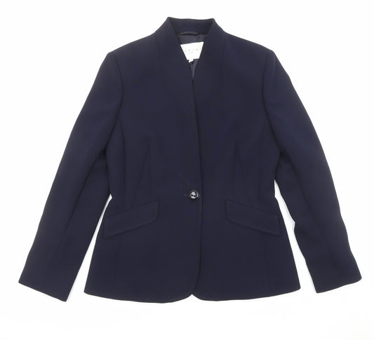Damsel in a Dress Womens Blue Jacket Blazer Size 12 Button