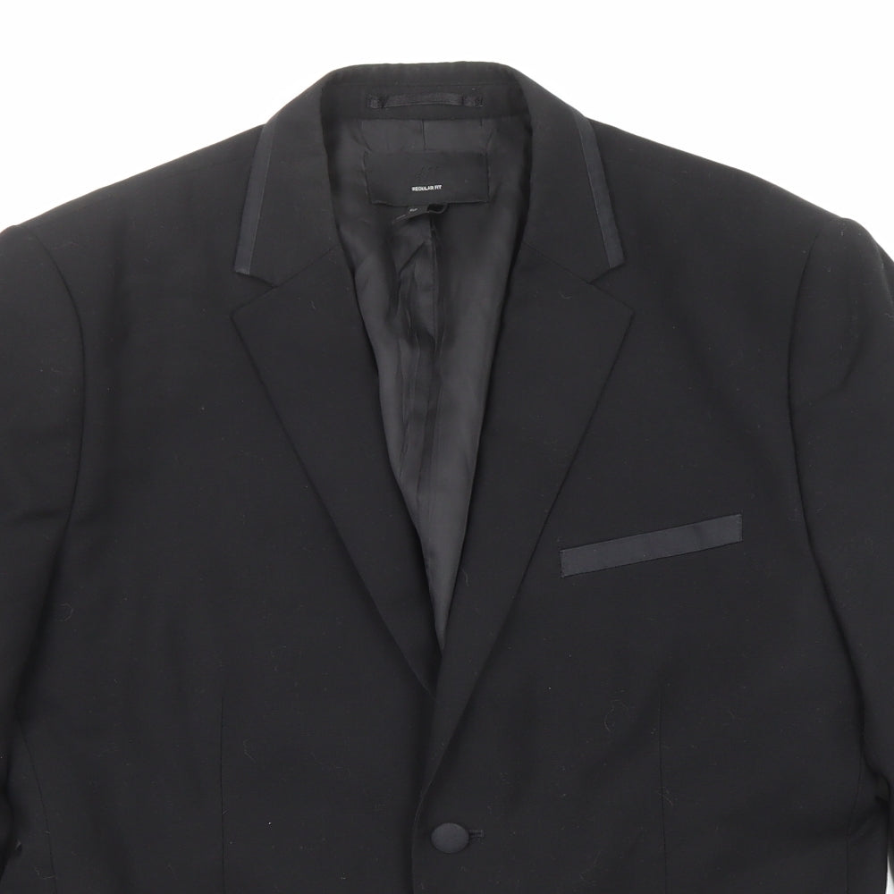 H&M Mens Black Polyester Tuxedo Suit Jacket Size 50 Regular