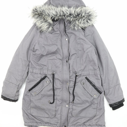 Select Womens Grey Parka Coat Size 16 Zip