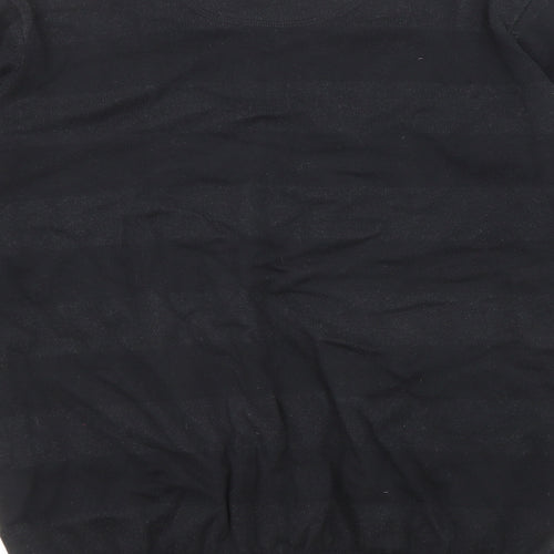 Billabong Mens Black V-Neck Striped Cotton Pullover Jumper Size M Long Sleeve