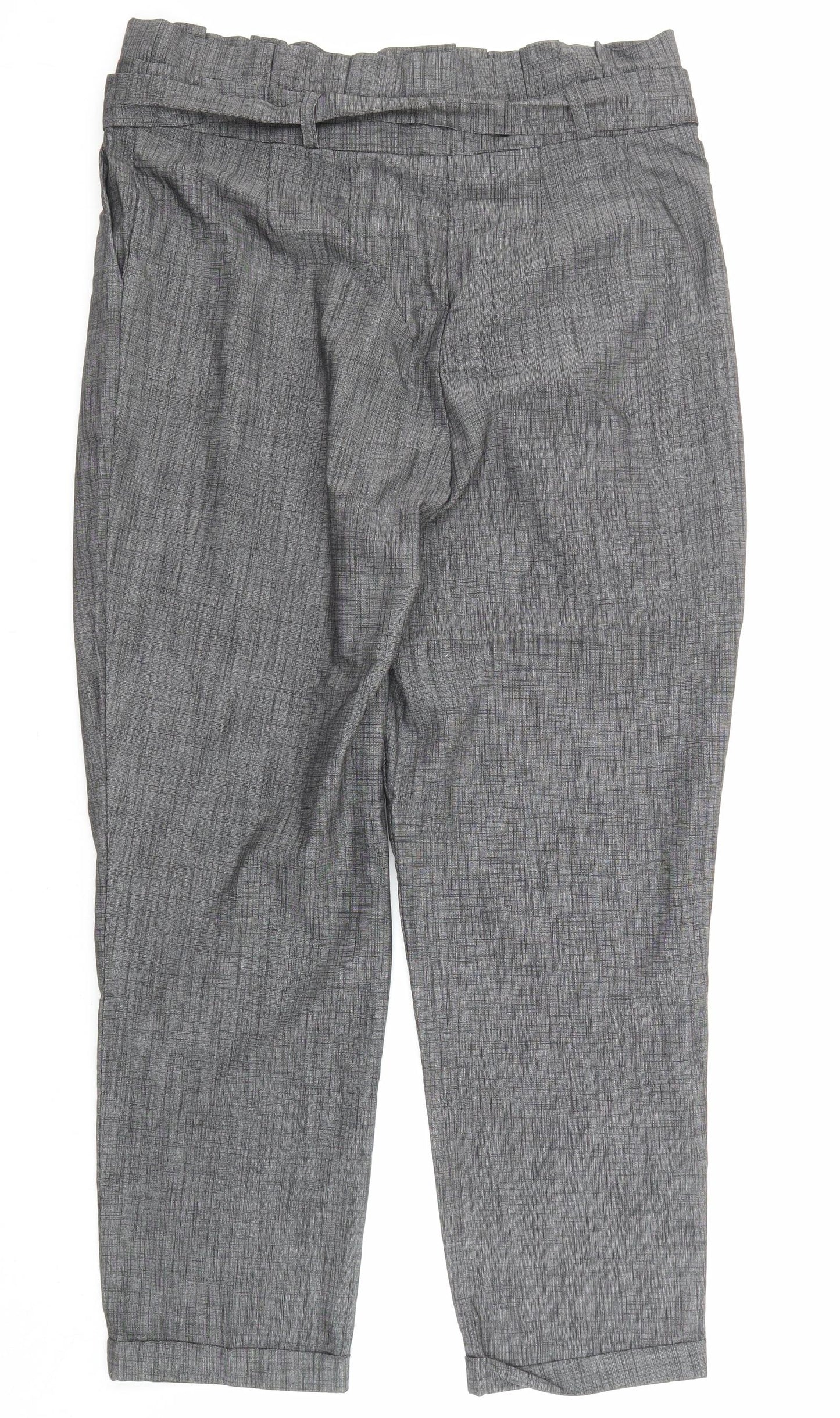 Very Womens Grey Viscose Carrot Trousers Size 16 L26 in Regular Zip