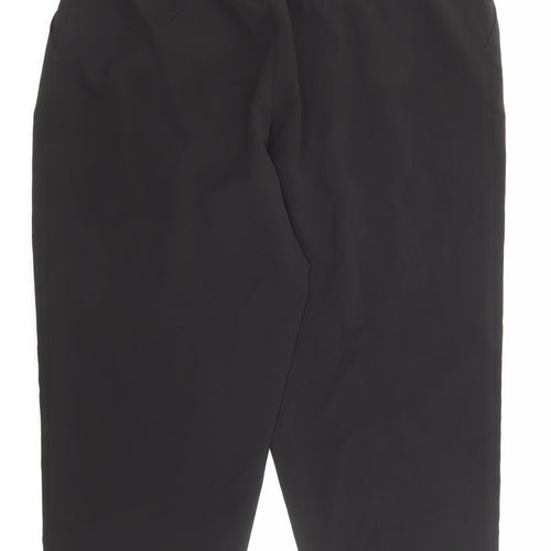 New Look Womens Black Cotton Dress Pants Trousers Size 16 L25 in Regular Tie
