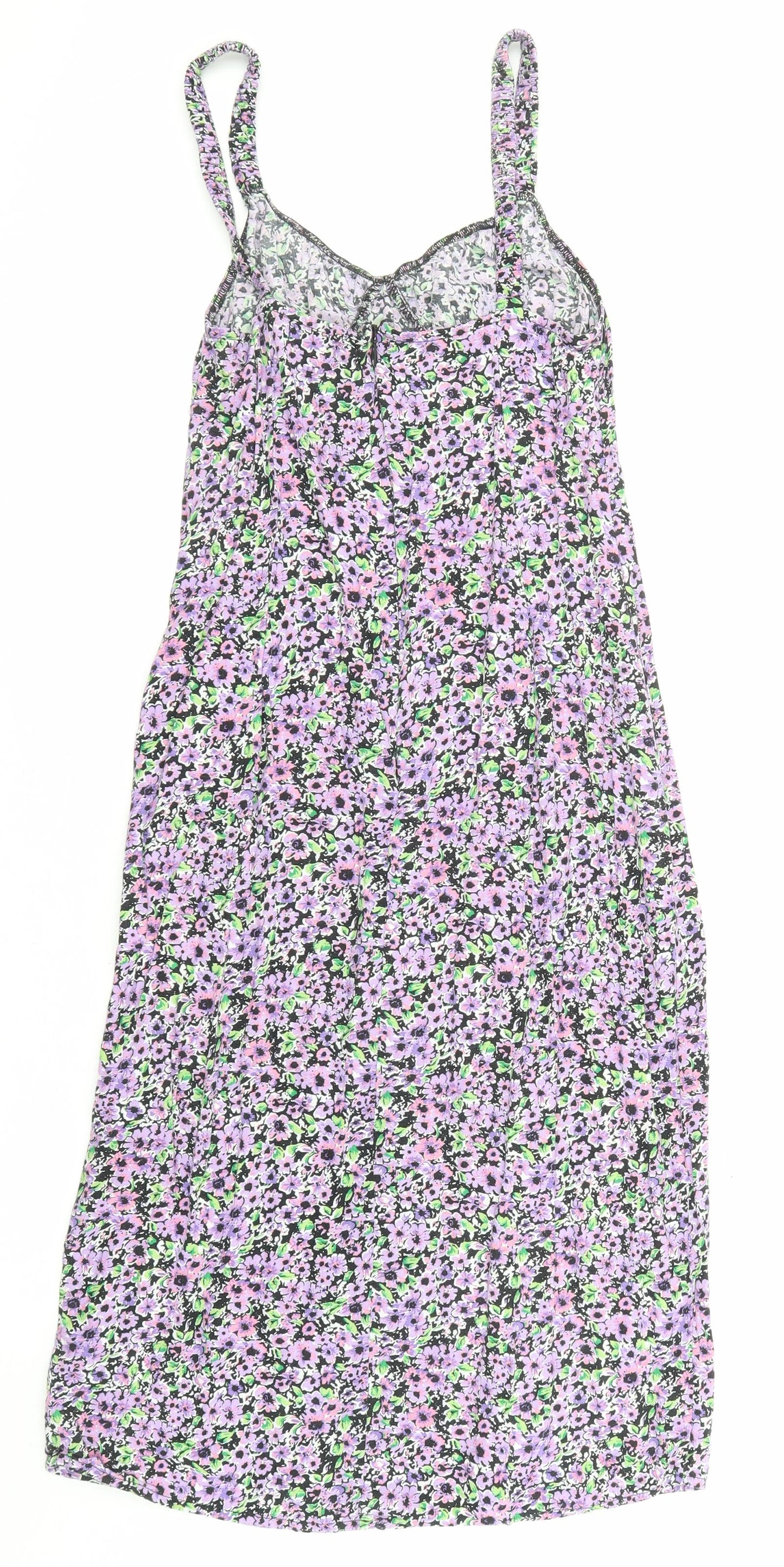 Motel Womens Multicoloured Floral Viscose Slip Dress Size XS Sweetheart Zip