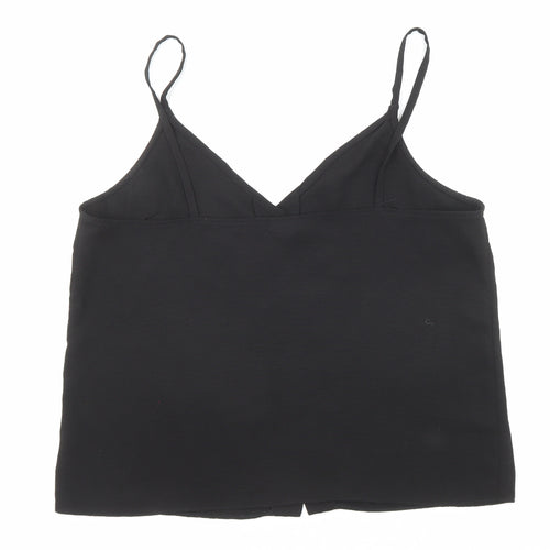 Topshop Womens Black Viscose Basic Tank Size 14 V-Neck