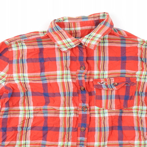 Hollister Womens Multicoloured Plaid 100% Cotton Basic Blouse Size M Collared