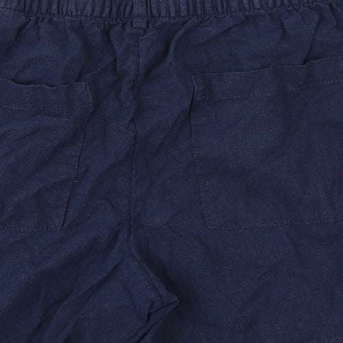 Marks and Spencer Womens Blue Flax Basic Shorts Size 12 L5.5 in Regular Pull On