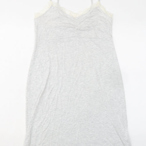 Marks and Spencer Womens Grey Solid Viscose Cami Dress Size M - Lace Trim