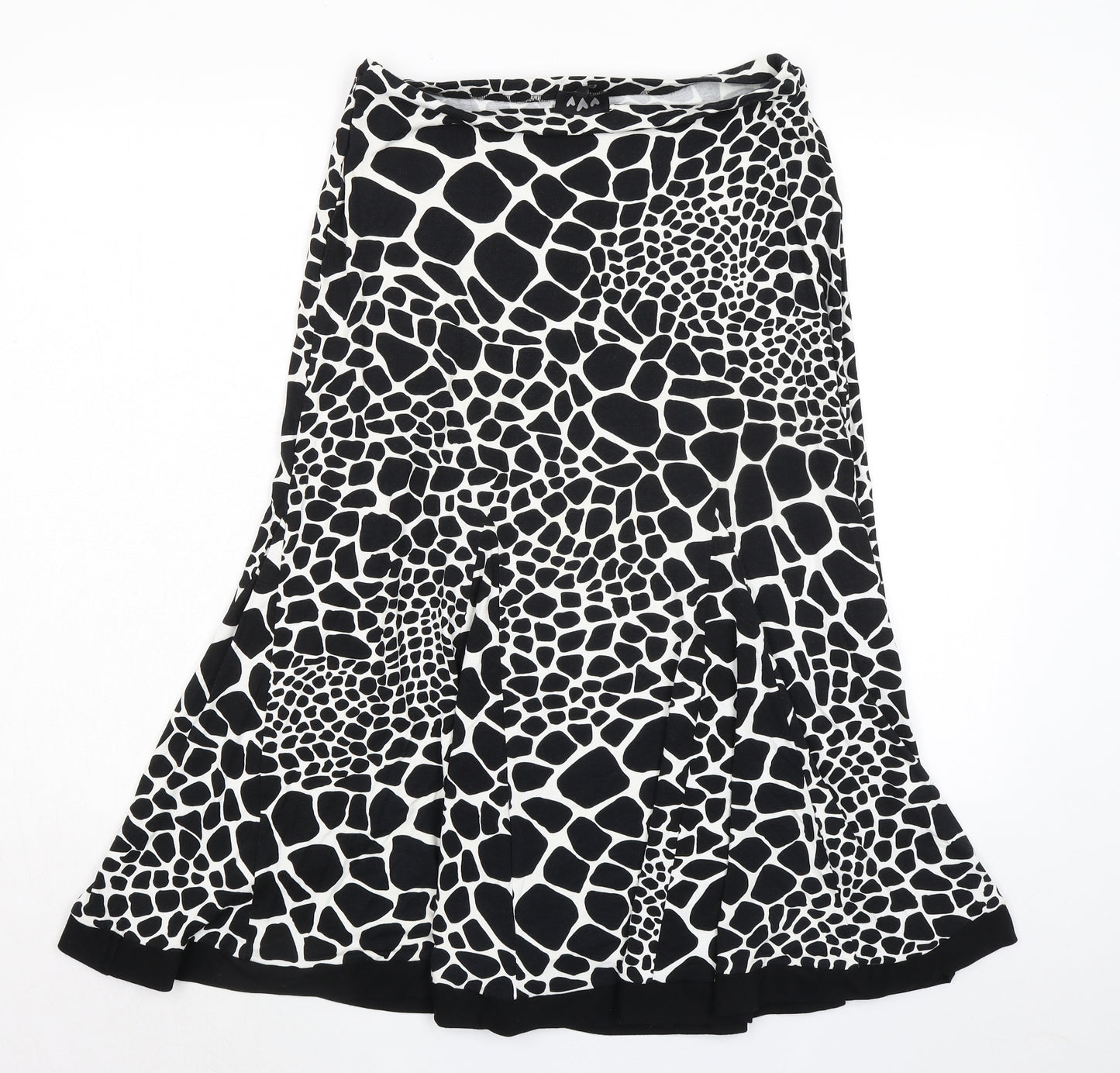 Per Una Womens Black Animal Print Viscose Swing Skirt Size 12 - Giraffe pattern