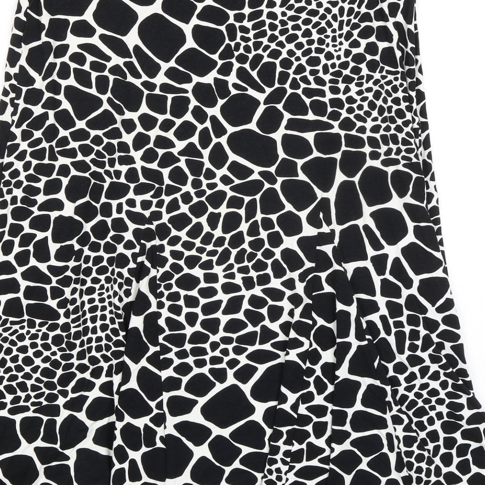 Per Una Womens Black Animal Print Viscose Swing Skirt Size 12 - Giraffe pattern