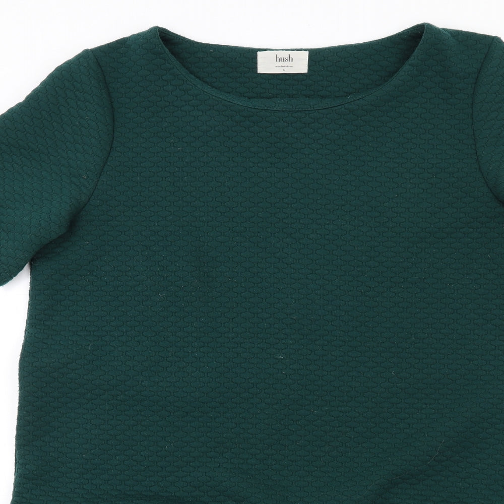 Hush Womens Green Polyester A-Line Size 14 Round Neck Pullover