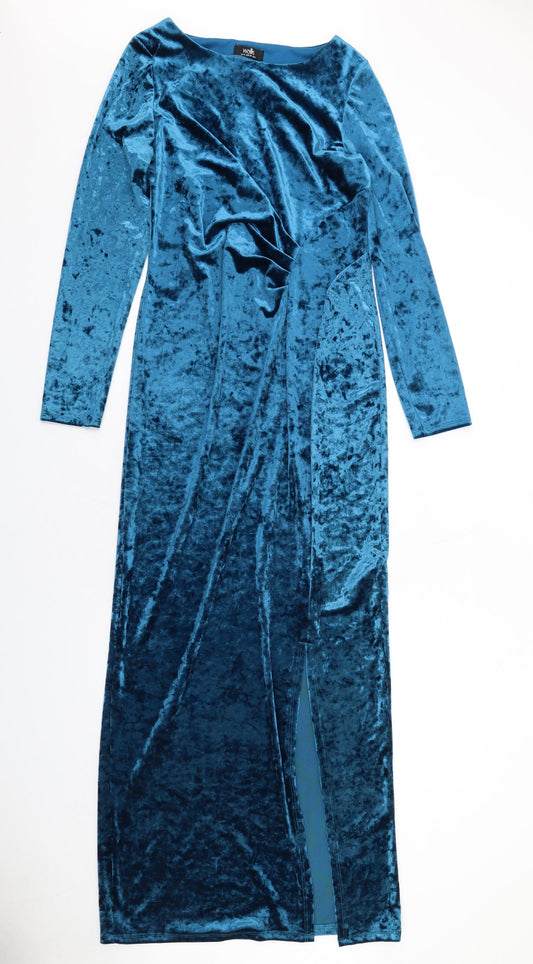 Wallis Womens Blue Polyester Bodycon Size 10 Round Neck Pullover