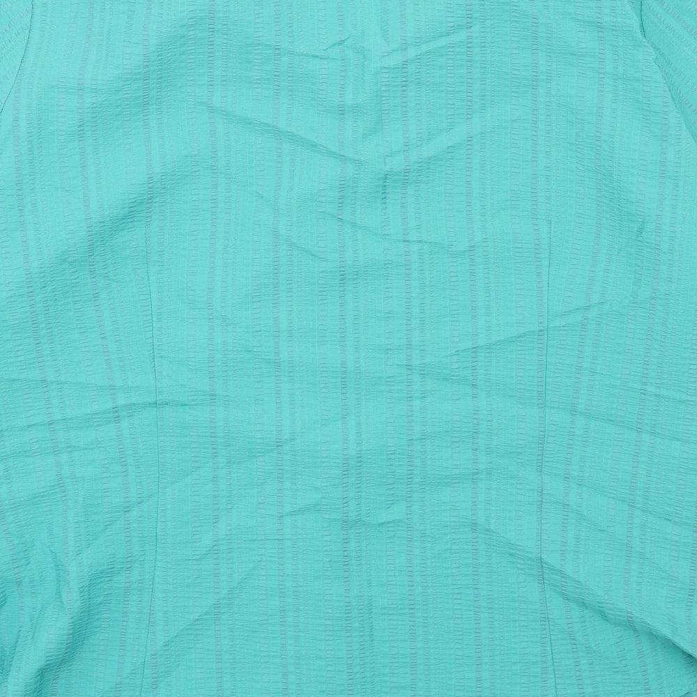 Marks and Spencer Womens Green Polyester Basic Button-Up Size 20 Collared