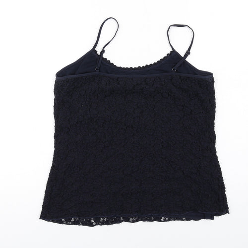 Per Una Womens Black Viscose Camisole Blouse Size 16 Scoop Neck