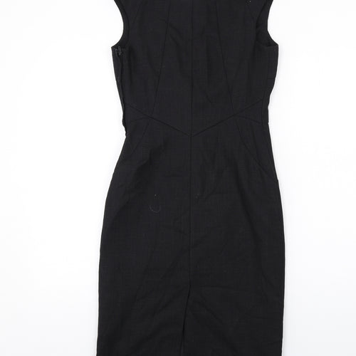 NEXT Womens Black Polyester Shift Size 6 V-Neck Zip