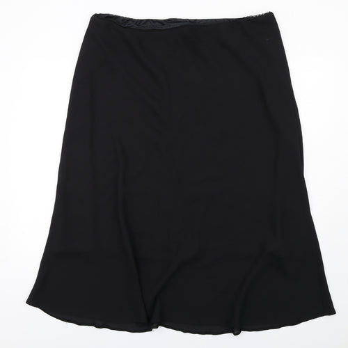 Bonmarché Womens Black Polyester Swing Skirt Size 24